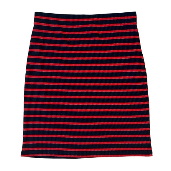 Blue Red Striped Abercrombie Stretchy Mini Skirt XS ❤️💙❤️💙 - Picture 1 of 5